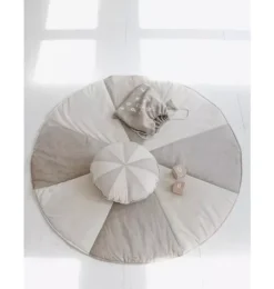 Janie and Jack Bedroom Furniture-&ldquo;&rdquo; Round Patchwork Mat cream candy