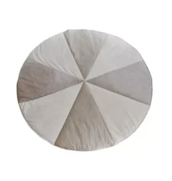 Janie and Jack Bedroom Furniture-“” Round Patchwork Mat cream candy