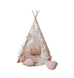 Janie and Jack Bedroom Furniture|Playroom-&ldquo;&rdquo; Teepee Tent and Round Mat Set flower power
