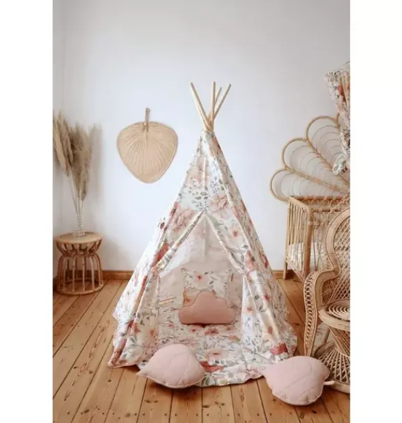 Janie and Jack Bedroom Furniture|Playroom-“” Teepee Tent and Round Mat Set flower power