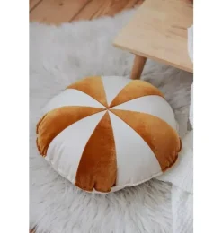 Janie and Jack Decorative Pillows And Throws|Seasonal Décor-“” Round Patchwork Pillow gold circus