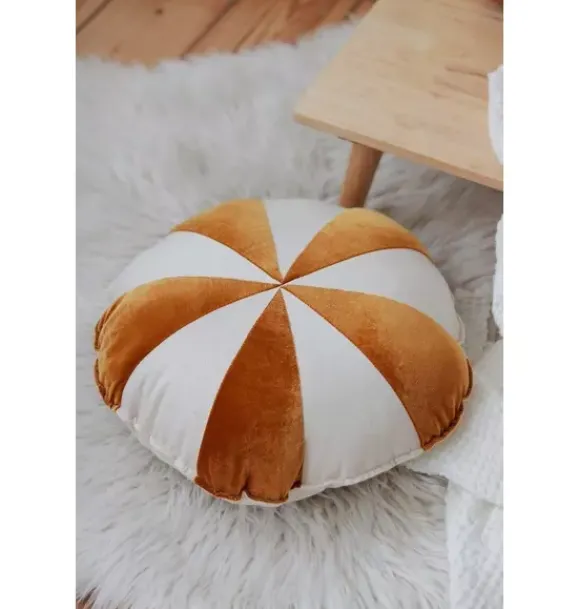 Janie and Jack Decorative Pillows And Throws|Seasonal Décor-“” Round Patchwork Pillow gold circus