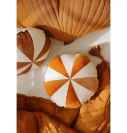 Janie and Jack Decorative Pillows And Throws|Seasonal Décor-“” Round Patchwork Pillow gold circus