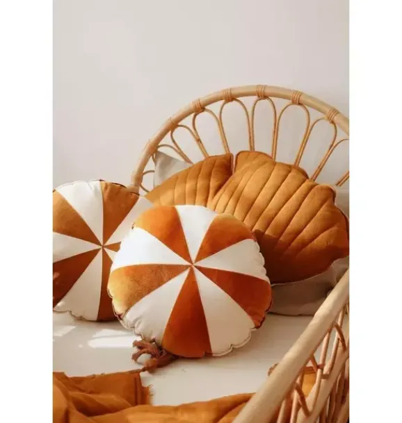 Janie and Jack Decorative Pillows And Throws|Seasonal Décor-“” Round Patchwork Pillow gold circus