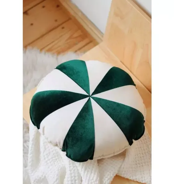 Janie and Jack Decorative Pillows And Throws|Seasonal Décor-“” Round Patchwork Pillow green circus