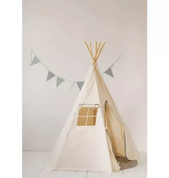 Janie and Jack Bedroom Furniture|Playroom-“” Teepee Tent with Pompoms grey pompoms