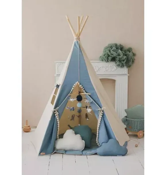 Janie and Jack Bedroom Furniture|Playroom-“” Teepee Tent with Pompoms jeans
