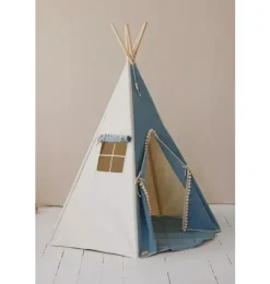Janie and Jack Bedroom Furniture|Playroom-“” Teepee with Pompoms and Round Mat Set jeans