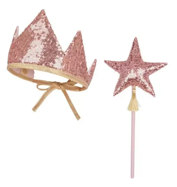 Janie and Jack Kids Accessories|Dress Up-“” Crown and Wand Magic Set pink sequins