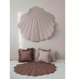 Janie and Jack Playroom|Bedroom Furniture-&ldquo;&rdquo; Teepee Tent with Frills and "Powder Pink" Shell Mat Set powder frills