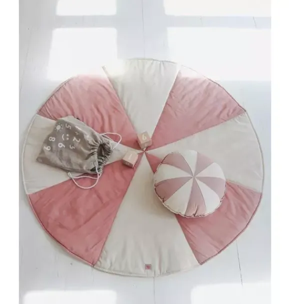 Janie and Jack Decorative Pillows And Throws|Seasonal Décor-“” Round Patchwork Pillow powder pink circus