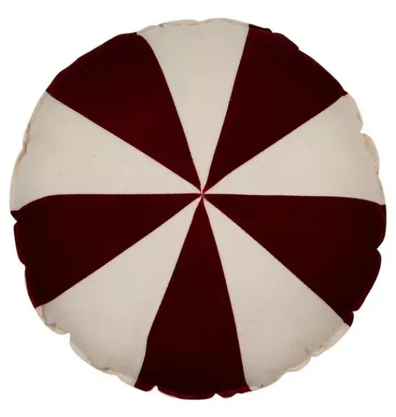 Janie and Jack Decorative Pillows And Throws|Seasonal Décor-“” Round Patchwork Pillow red circus