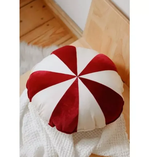 Janie and Jack Decorative Pillows And Throws|Seasonal Décor-“” Round Patchwork Pillow red circus
