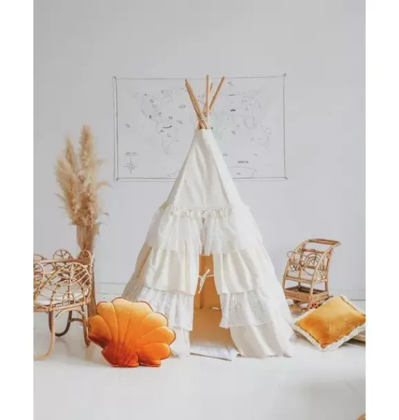 Janie and Jack Bedroom Furniture|Playroom-“” Teepee Tent with Frills shabby chic