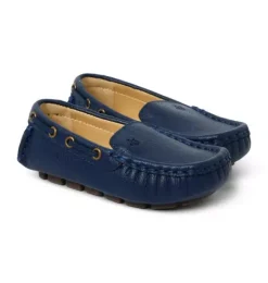 Janie and Jack Shoes|Suiting-Leather Driving Shoe connor navy