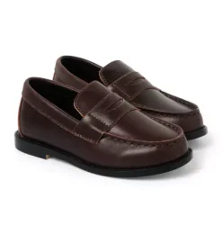 Janie and Jack Shoes|Suiting-Leather Penny Loafer cocoa