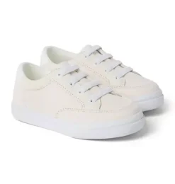Janie and Jack Shoes-Leather Sneaker jet ivory