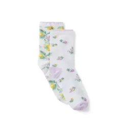 Janie and Jack Socks & Tights-Lemon And Floral Sock 2-Pack white