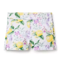 Janie and Jack Skirts & Shorts|Matching Sets-Lemon Floral Canvas Short white lemon floral