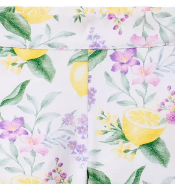 Janie and Jack Skirts & Shorts|Matching Sets-Lemon Floral Canvas Short white lemon floral