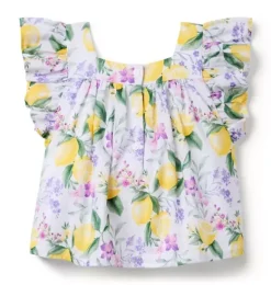 Janie and Jack Sleeveless Tops|Matching Sets-Lemon Floral Top white lemon floral