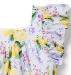 Janie and Jack Sleeveless Tops|Matching Sets-Lemon Floral Top white lemon floral