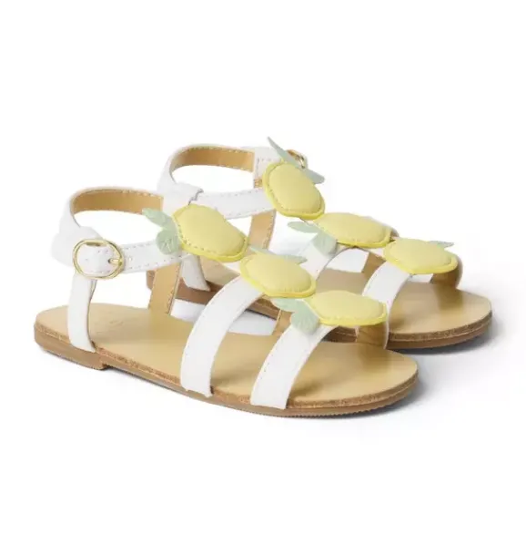 Janie and Jack Accessories|Shoes-Lemon Sandal white
