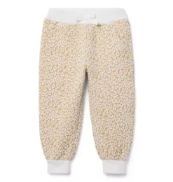 Janie and Jack Pants-Leopard Jacquard Jogger butterscotch leopard