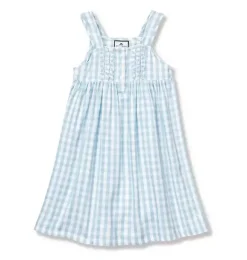 Janie and Jack Kids Pajamas|Petite Plume-Charlotte Nightgown light blue gingham