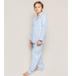 Janie and Jack Kids Pajamas|Petite Plume-Pajama Set light blue gingham