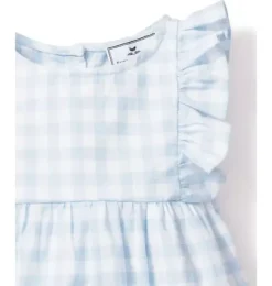 Janie and Jack Baby Pajamas|Petite Plume-Ruffled Romper light blue gingham