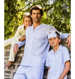 Janie and Jack Kids Pajamas|Petite Plume-Short Set light blue gingham