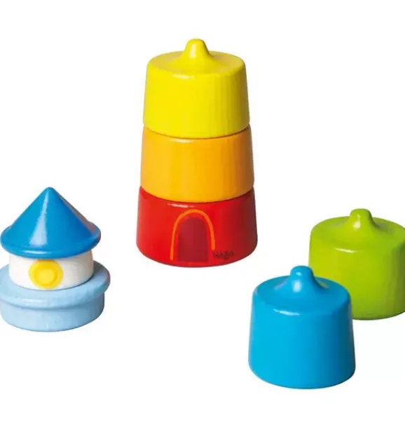 Janie and Jack Development Toys-Lighthouse Wooden Rainbow Stacker multi-color