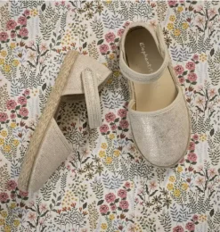Janie and Jack Kids Shoes|Shoes-Linen Classic Espadrille metallic white