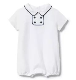 Janie and Jack One-pieces & Rompers-Linen Collared One-Piece white