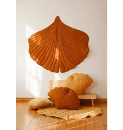 Janie and Jack Rugs-Linen “” Ginkgo Leaf Mat caramel