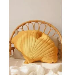 Janie and Jack Decorative Pillows And Throws|Seasonal Décor-Linen &ldquo;&rdquo; Ginkgo Leaf Pillow mango