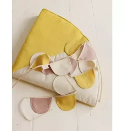 Janie and Jack Bedroom Furniture-Linen “” Garland with Half Moons powder pink circus