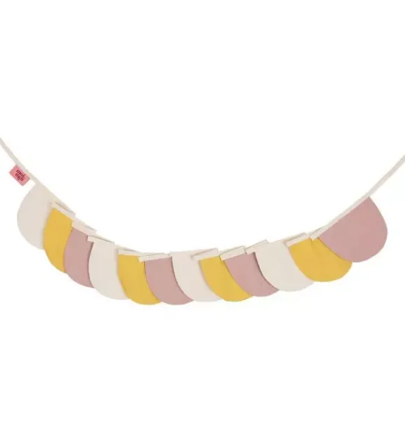 Janie and Jack Bedroom Furniture-Linen “” Garland with Half Moons powder pink circus