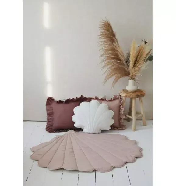Janie and Jack Rugs-Linen “” Shell Mat powder pink