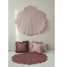 Janie and Jack Rugs-Linen “” Shell Mat powder pink