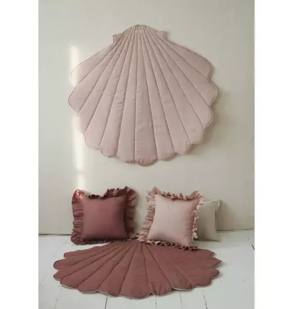 Janie and Jack Rugs-Linen “” Shell Mat powder pink