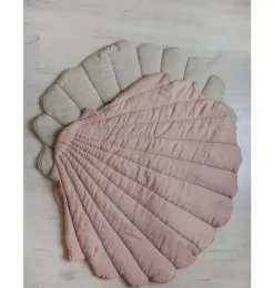 Janie and Jack Rugs-Linen “” Shell Mat powder pink