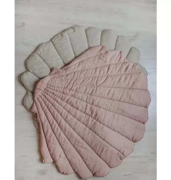 Janie and Jack Rugs-Linen “” Shell Mat powder pink
