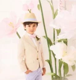 Janie and Jack Suiting|Blazers & Vests-Linen-Cotton Blazer light khaki