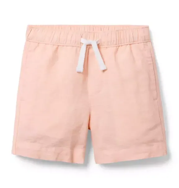 Janie and Jack Shorts-Linen-Cotton Pull-On Short salmon pink