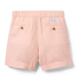 Janie and Jack Shorts-Linen-Cotton Pull-On Short salmon pink