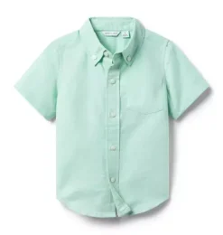 Janie and Jack Shirts-Linen-Cotton Shirt sea breeze