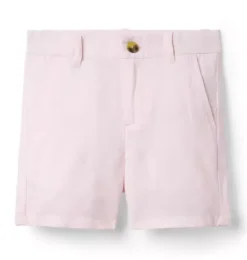 Janie and Jack Shorts-Linen-Cotton Short pale pink heather