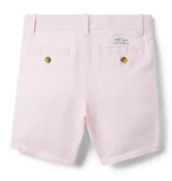 Janie and Jack Shorts-Linen-Cotton Short pale pink heather